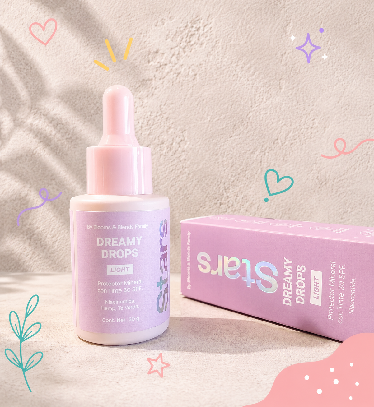 Dreamy Drops — protector mineral con color SPF 30 (tono light)