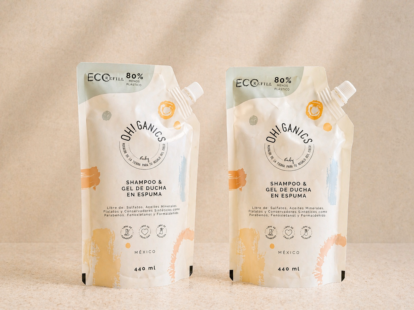 Refill — shampoo y gel de ducha en espuma (440 ml)